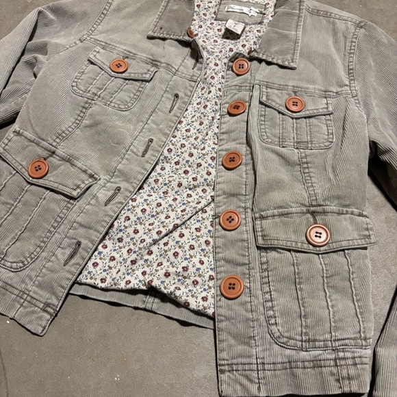 Vintage Corduroy Jacket American Rag Cie Floral Lining Y2K 2000s Gilmore Girls - Picture 5 of 7